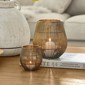Staymoment Lantaarns voor buiten groot: set van 2 windlichten Outdoor als balkon voordeur woonkamer decoratie modern - H 43/59 cm kandelaar tuindecoratie
