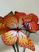 12 papillons joyeux sur bâtons / décoration de jardin / intérieur et extérieur / rose