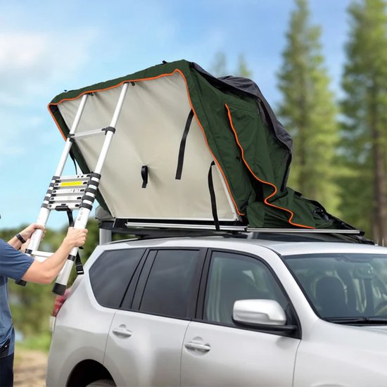 Daktent Lago - 2-personen - Incl. Matras - Zwart / Olijfgroen van Merkloos — afbeelding 3