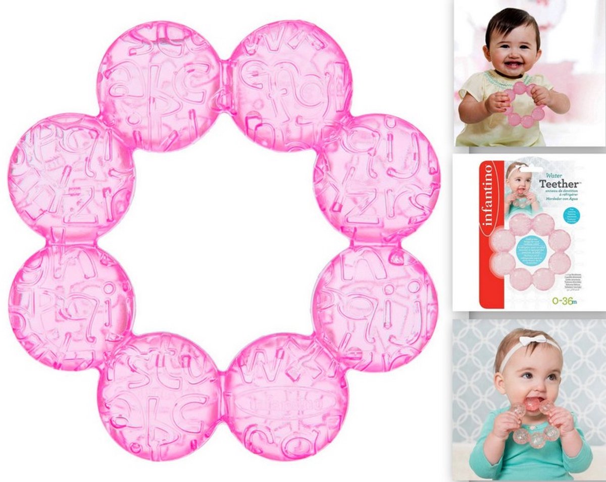 Infantino | Roze Waterbijtring | 0-36 m| 0+ maanden