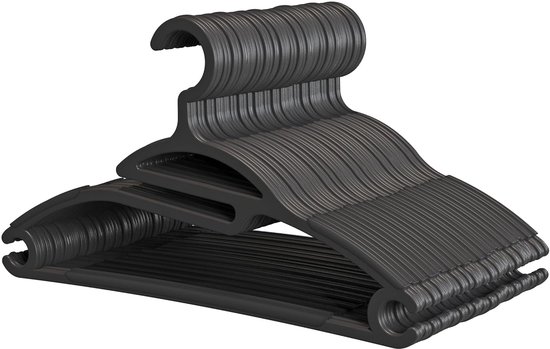 Velvet Kledinghangers, Set Van 30, 41,5 Cm Breed, Dunne Zware 360 Roterende Haak Voor Lagen Shirts En Pakken Zwart