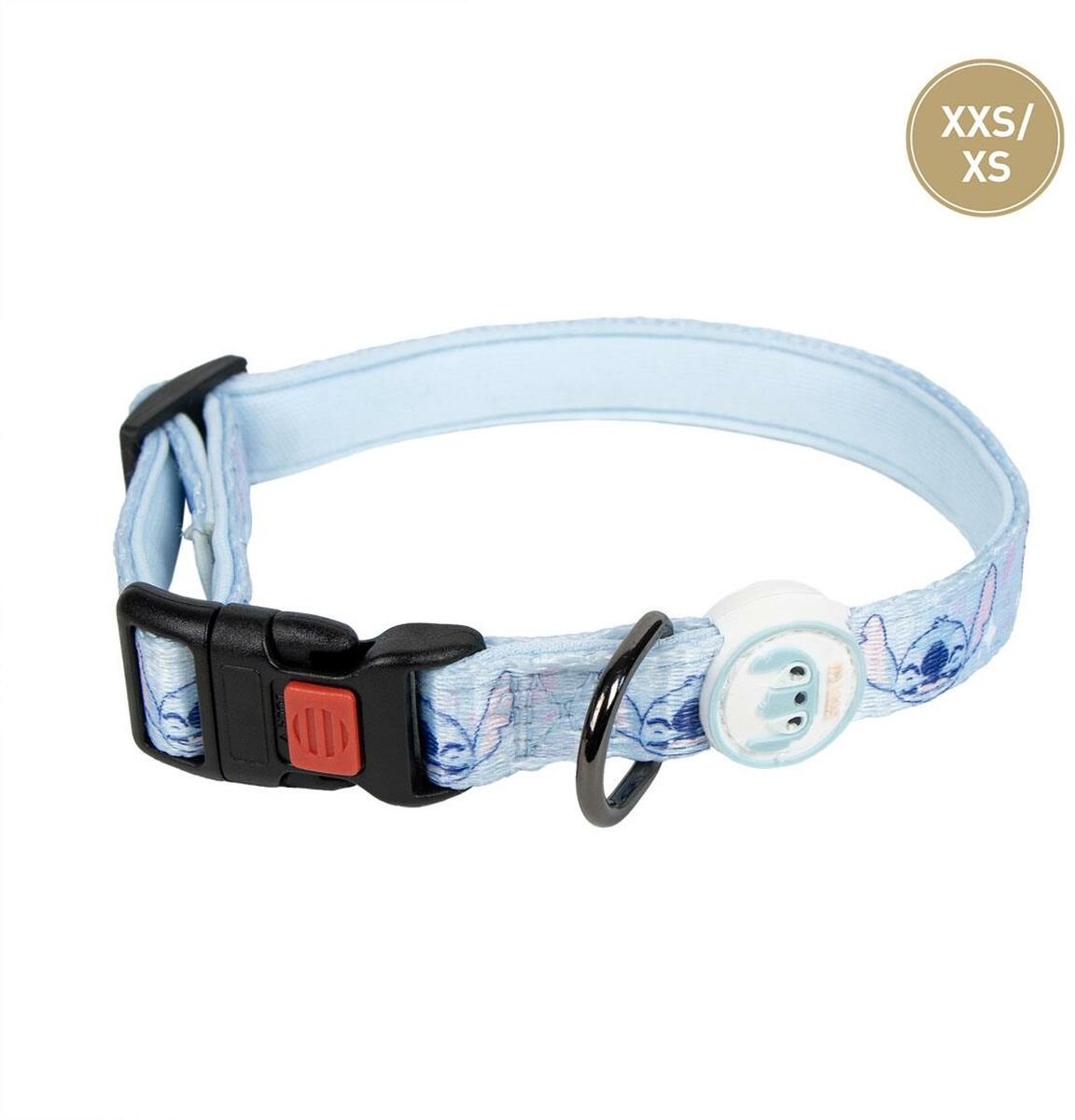 Hondenhalsband Stitch Licht Blauw XXS/XS - 15mmx18-30cm