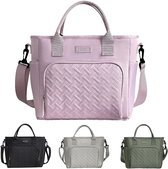 Lunchtas voor dames, 15,6 inch laptoptas met geïsoleerd lunchvak, grote laptoptas met