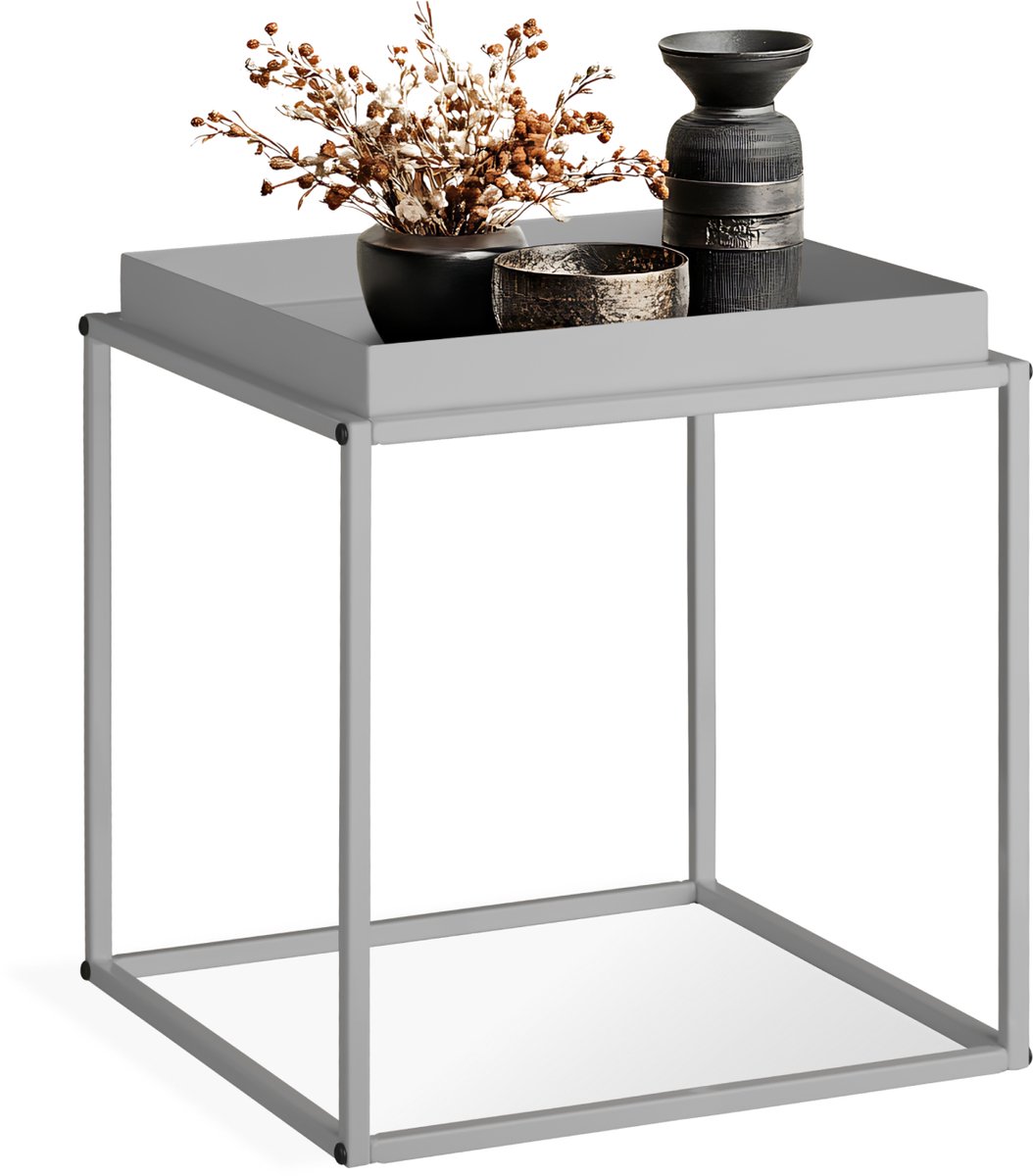 tectake - Bijzettafel Cambridge grijs - 40x40x44cm, maximale draagkracht 30kg - 404182
