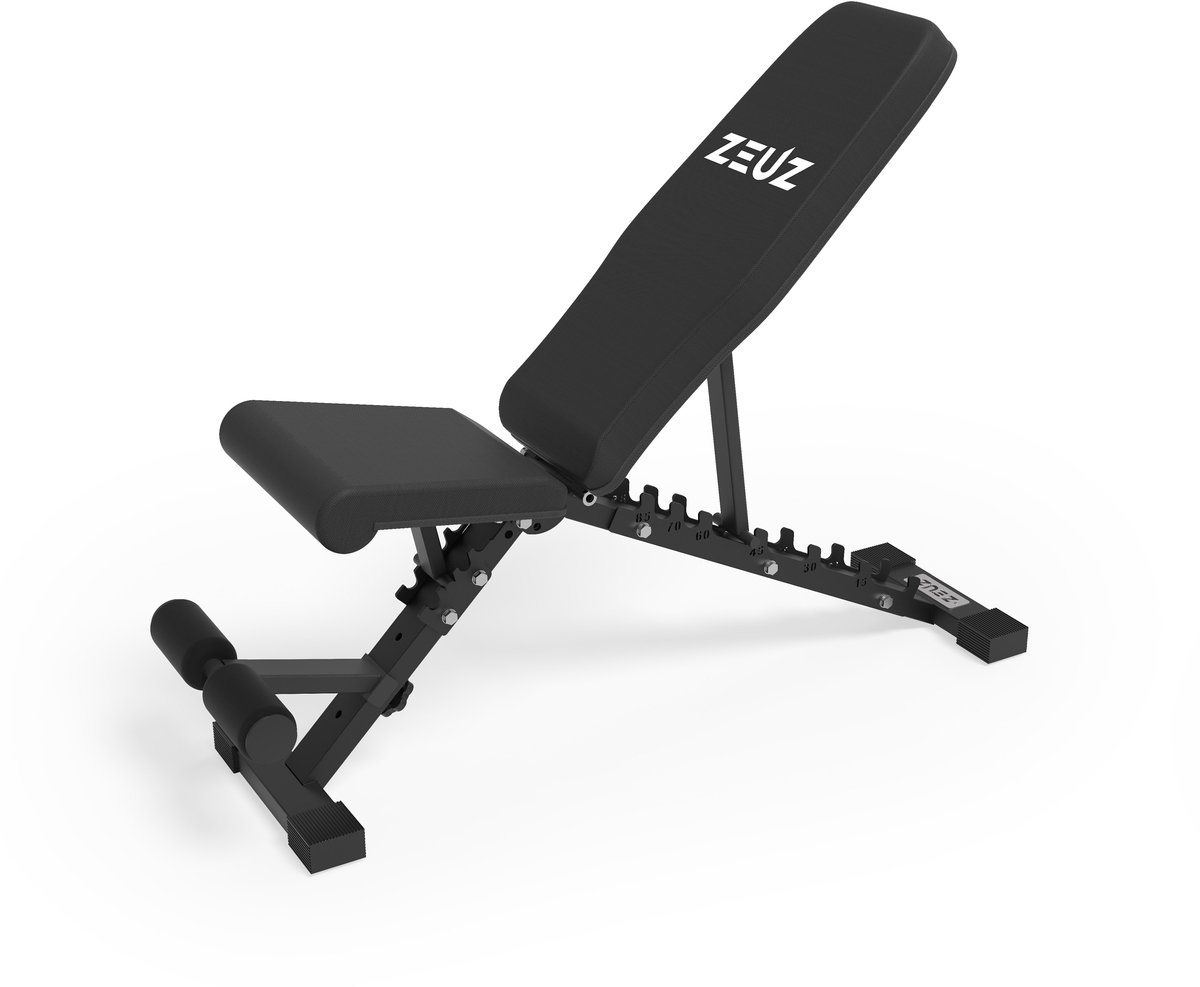 Bol.com ZEUZ Halterbank voor Fitness & CrossFit – Fitnessbank & Trainingsbank – Bench Press – Inklapbaar - In 15 Standen Verstel... aanbieding