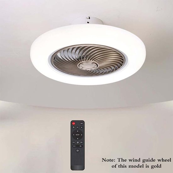 Plafondventilator met verlichting GOSHAABA met afstandsbediening LED Messing