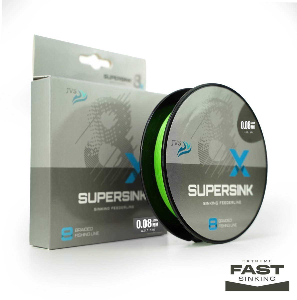 JVS SuperSink 8-Braid - Feederline - 200m - 0.06mm - 4kg - Sinking