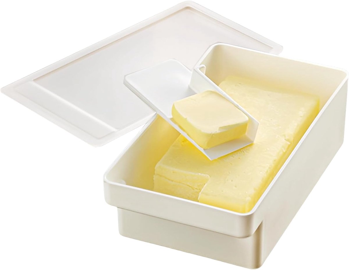 Botervloot met deksel, boterbewaardoos met snijplank, plastic afsluitbare botervloot voor in de koelkast