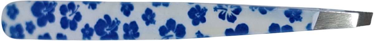 Baruffaldi - Professional - Pincet - Schuine Punt - Bloemenprint - 9,5cm.