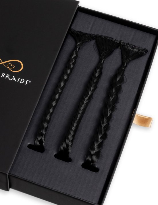 Infinity Braids - Braidies - Set van 3 Clip-in Vlechtjes - Lizzy, Jolie ...