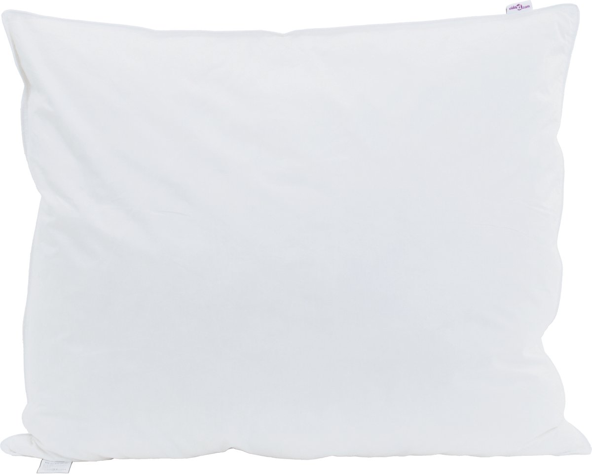 vidaXL - Hoofdkussen - met - kussen - 2 - pcs - Wit - 60 - x - 70 - cm - Veer