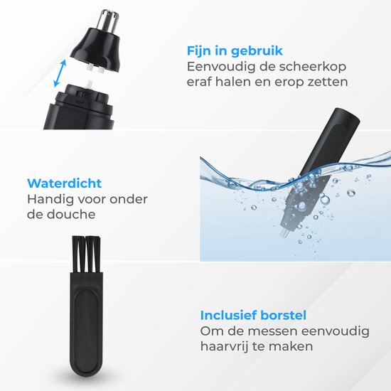 Nuvance Neustrimmer - Neustrimmer Mannen en Vrouwen - Oortrimmer - Neushaartrimmer - Usb Oplaadbaar - Afspoelbaar