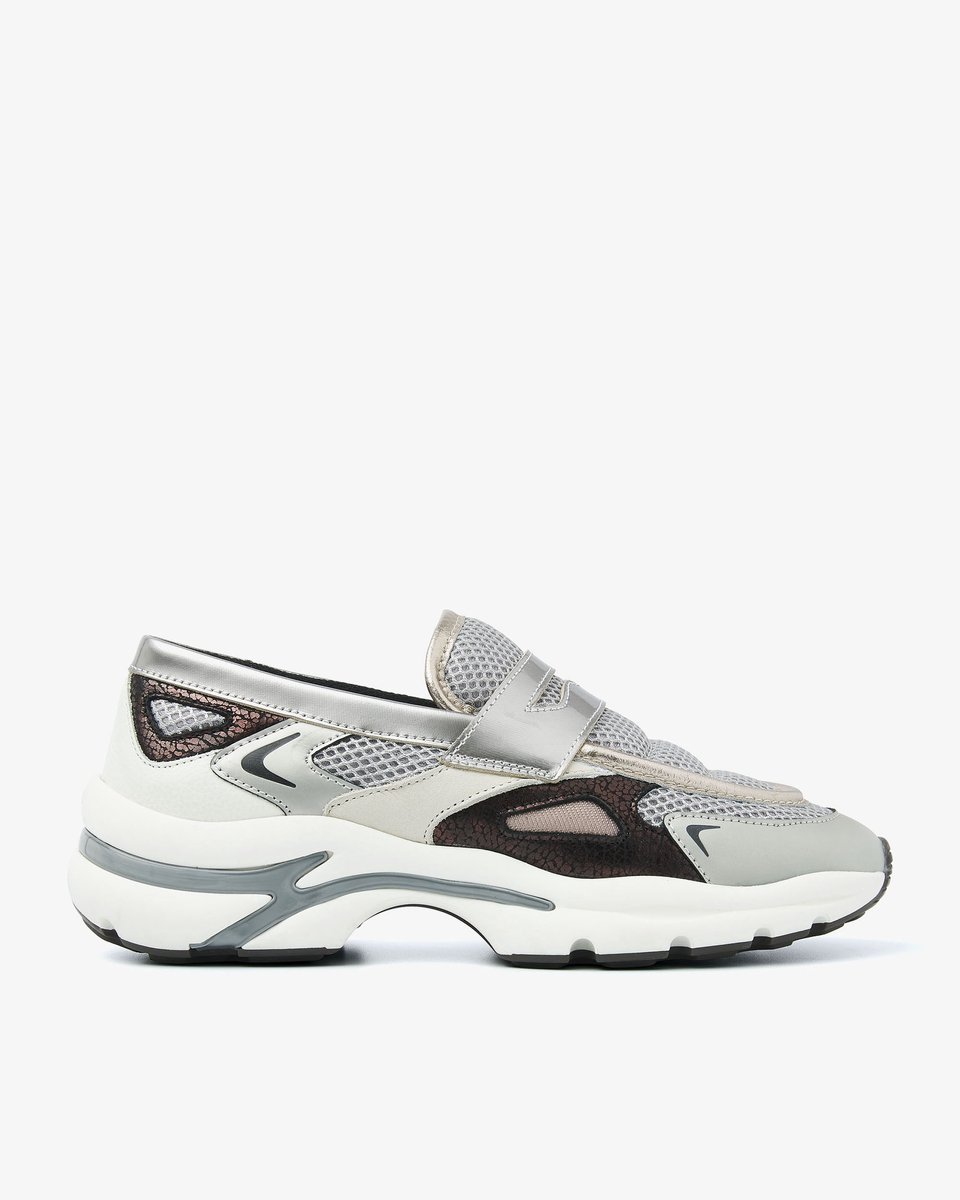 VIA VAI Vesper Lana Loafers Dames - Leer,Mesh - Zilver - Maat 37