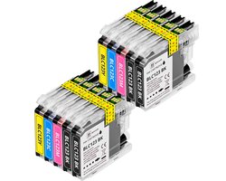 Boxstuff inkt geschikt voor LC123 - 10-pack - Compatibel met Brother DCP-J132W / DCP-J152W / DCP-J552DW / DCP-J752DW / MFC-J4410DW / MFC-J4510DW /…