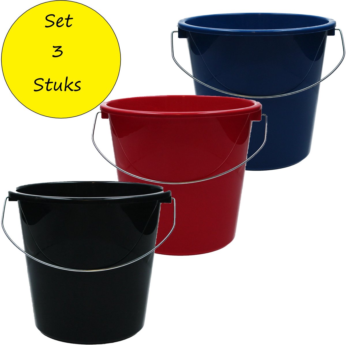 Emmer - 5 liter huishoudemmer - 3 stuks