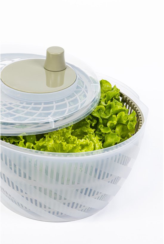 Essoreuse à Salade Manuelle BranQ GreenSpin 6L - Pour Salade, épinards, Herbes, Sans BPA