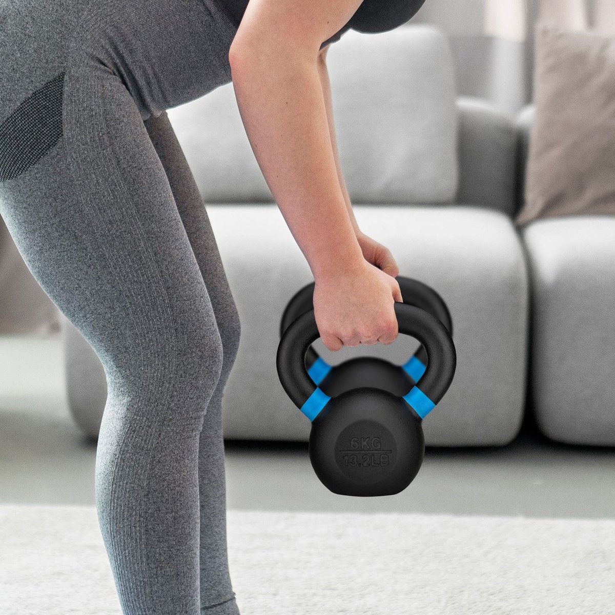 Gymtek® Kettlebell Dumbbell - 6kg Gewicht - Halter voor Thuisgymnastiek, Fitness, Pilates, Krachttraining – foto 2