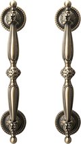 2-pack champagnebronzen kastgrepen, antieke messing kastgrepen, vouwdeurknoppen, vintage ladeknoppen (gatafstand 3,78 inch)