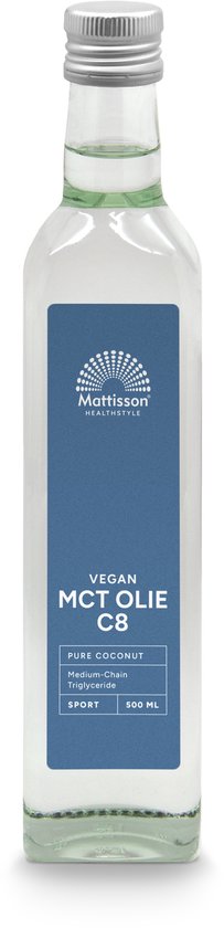 Mattisson - Huile TCM C8 - 99% Acide Caprylique - Triglycéride à Chaîne Moyenne - Supplément Alimentaire Vegan - Goût Neutre - 500 ml