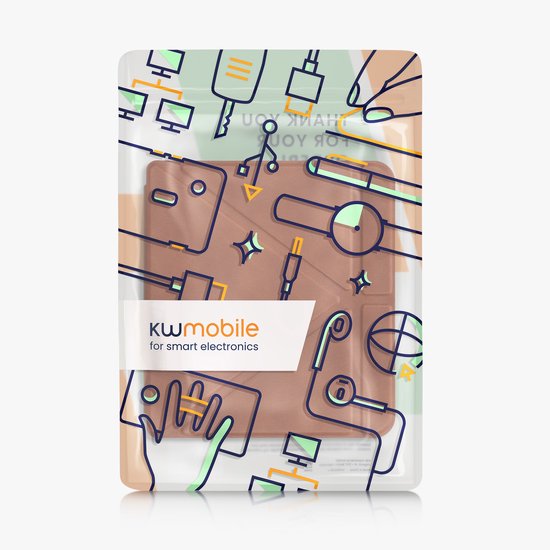 kwmobile e-reader hoesje geschikt voor Kobo Libra 2 hoes - Ereader flip case met standaard - E reader cover van kunstleer - In bruin van Merkloos — afbeelding 2
