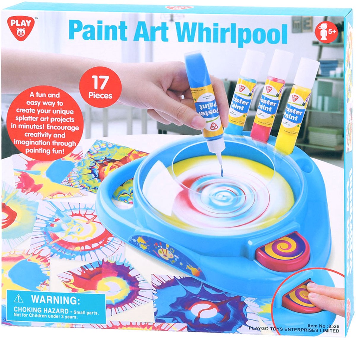Play Verf Kunst Draaiklok Verfset - Creatief Speelgoed 17-delig.