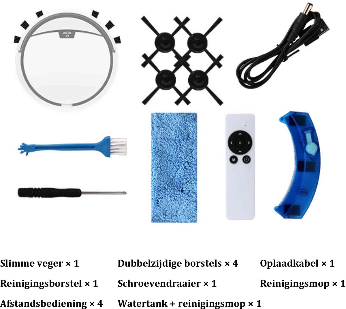 Afbeelding 3 van Robotstofzuiger - Robotstofzuiger Met Dweilfunctie - 2800Pa Zuigkracht - 3-in-1 (Stofzuigen, Vegen, Dweilen) - 150 ML Watertank - APP-Bediening