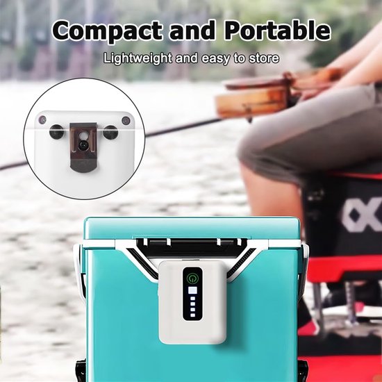 Stille USB oplaadbare luchtpomp - 1800mAh batterij luchtpomp met luchtstenen - 2 voedingsmodi voor buiten vissen stroomuitval en vistransport van Merkloos	 — afbeelding 2