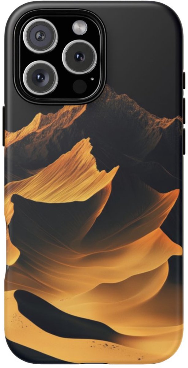 Gouden Gradient Berglandschap – Telefoonhoesje Geschikt voor iPhone 16 Pro Max