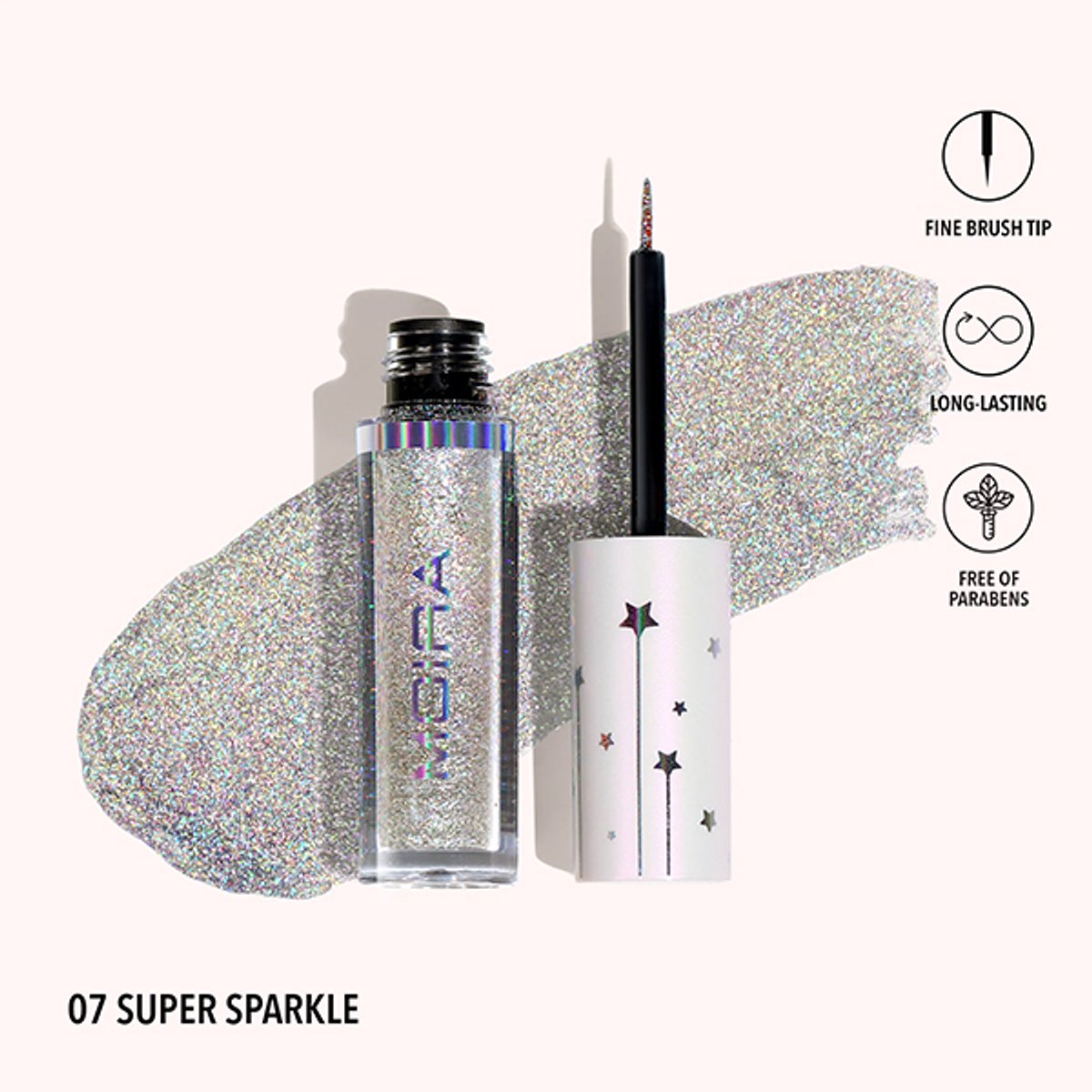 Moira Glitter Glitter Liner - 07 - Super Sparkle - VEGAN - Korean Beauty - Eyeliner - 2.5 ml