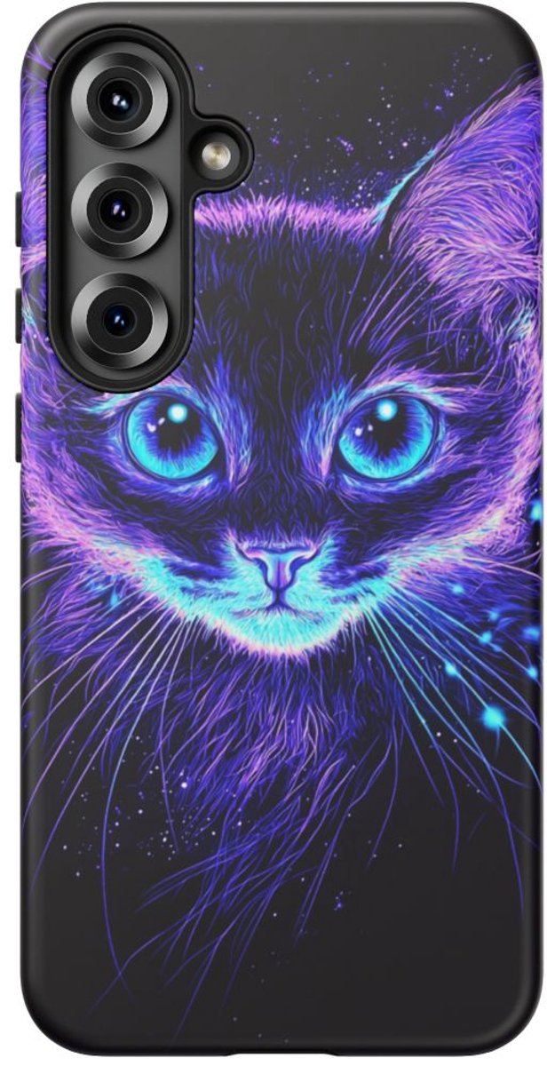 Gloeiend Kattengezicht – Telefoonhoesje Geschikt voor Galaxy S25 Plus