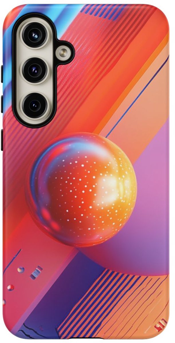 Vrolijke Abstracte Bollen en Strepen – Telefoonhoesje Geschikt voor Galaxy S24 Plus