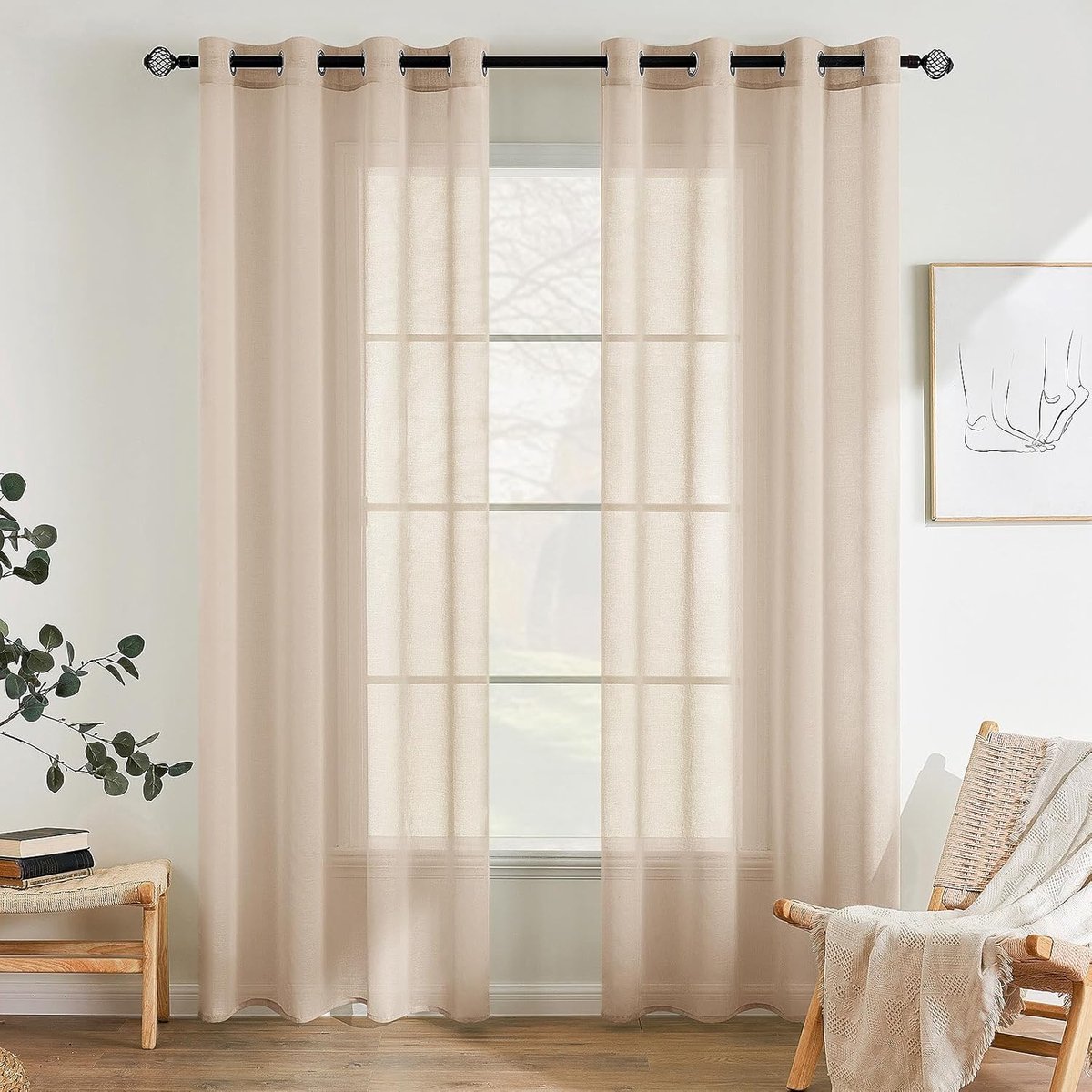 Modieuze gordijnen - 2 stuks - warme uitstraling - 100% polyester - 140 x 145 cm