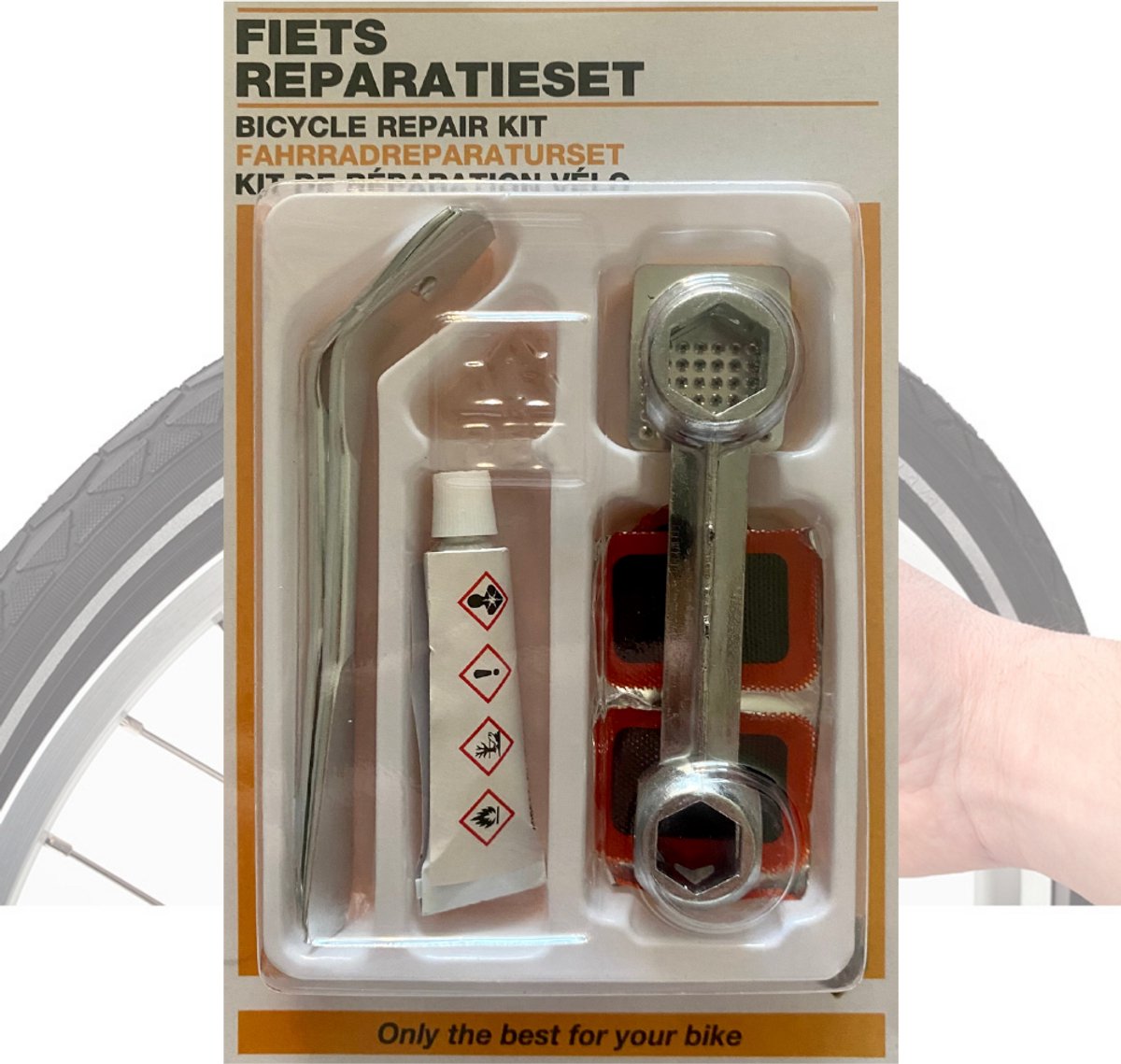 Uitgebreid Fiets reparatieset (Pro) - 10-Delig bandenplakset fiets - bandenplakset- fiets reparatie - fietsband plakken - Fiets Reparatie Set