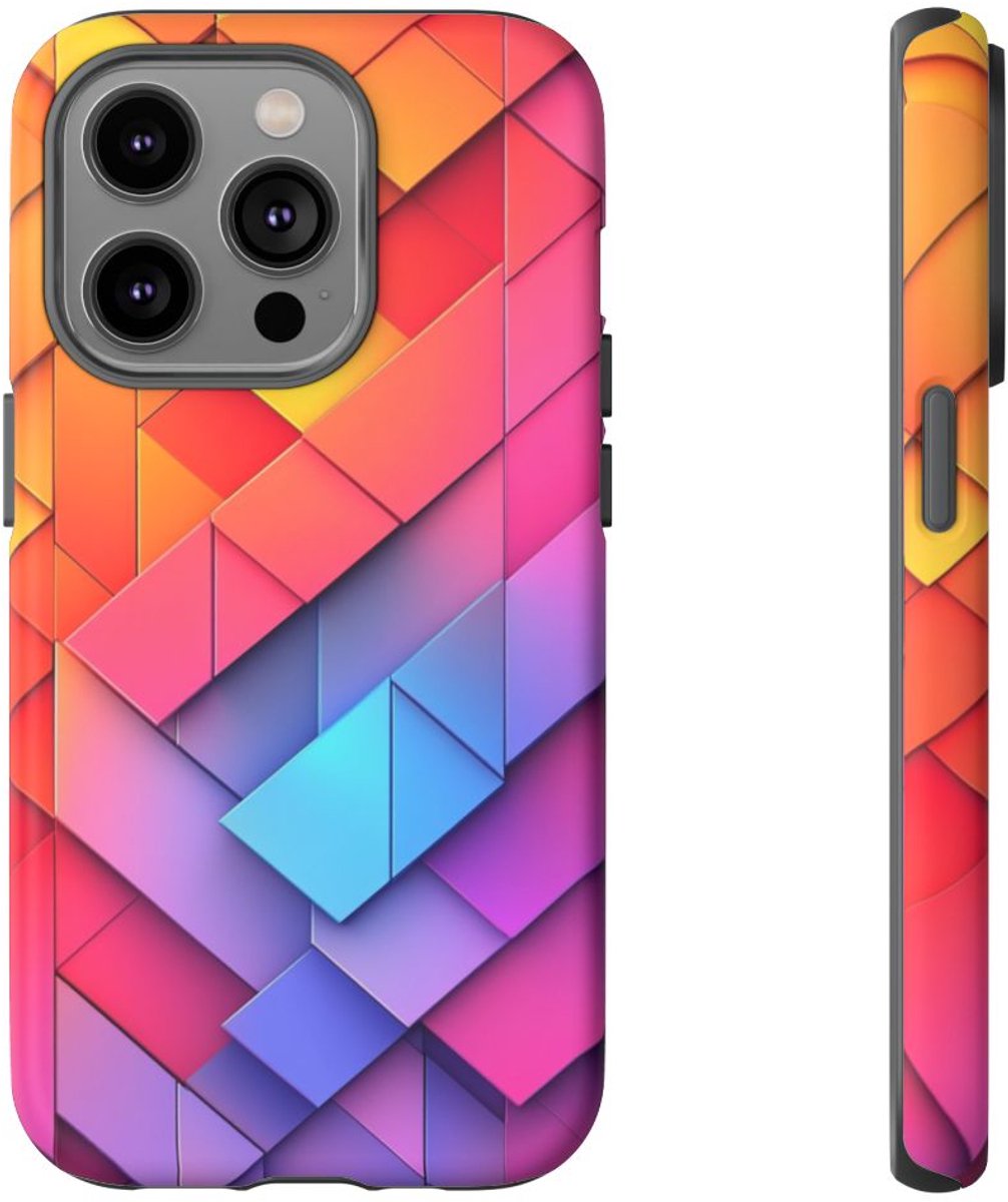 Kleurrijk Geometrisch Patroon – Telefoonhoesje Geschikt voor iPhone 14 Pro