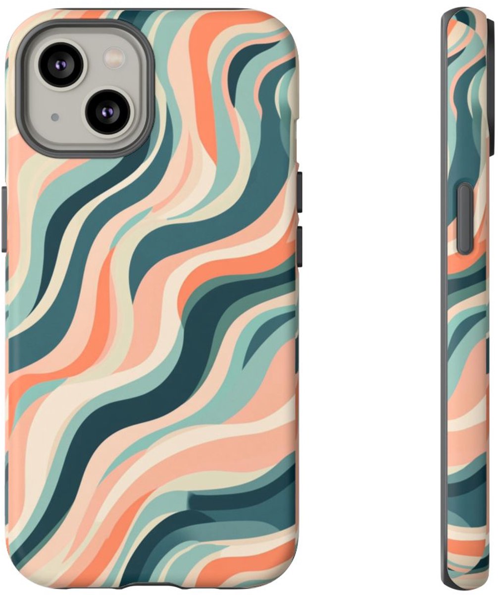 Zwevende Pastellijnen – Telefoonhoesje Geschikt voor iPhone 14
