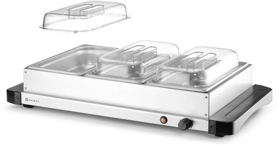 HENDI Voedselverwarmer - roestvrij staal - 3 GN-bakken - 40-75°C - 657x381x161mm — afbeelding 4