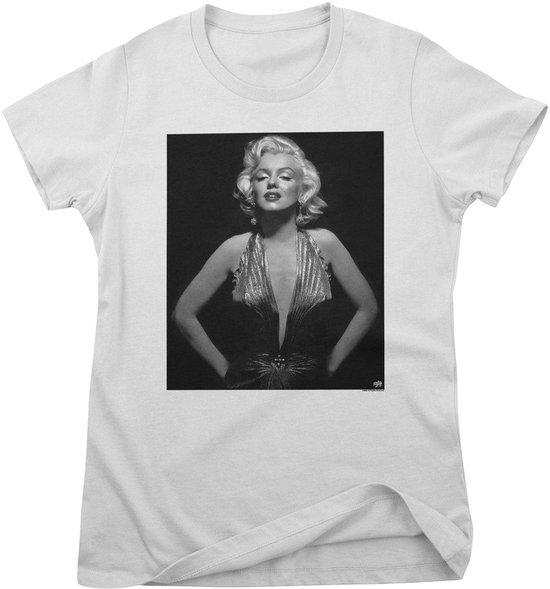 Marilyn Monroe Damen Fancy Low Cut Portrait Girly Tee RD-5-MM007-DTG White-XXL