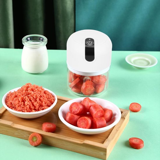 Blender - Blender to go - Foodprocessor - Mini Blender - 250ml - Oplaadbare - Geschikt voor babyvoeding - groenten in smoothies - chili - groenten - noten - fruit in vlees - Wit van Merkloos — afbeelding 2