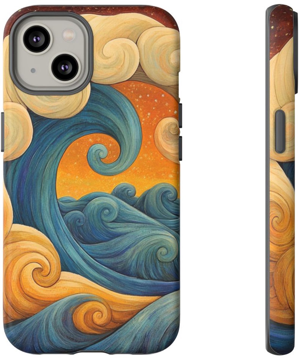 Spiraalvormige Golven Illustratie – Telefoonhoesje Geschikt voor iPhone 14