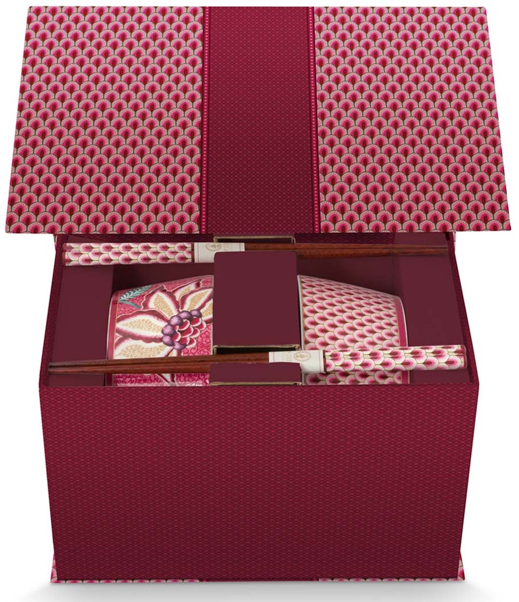 Pip studio Giftset Bowls and Chopsticks Oriental Flower Festival