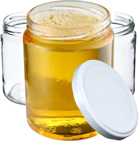 KADAX Jampotten, 540 ml, inmaakpotten met schroefdeksel, glazen met schroefsluiting, weckpotten, voorraadpotten voor het plaatsen van komkommers (24 stuks, hart KADAX Jampotten, 540 ml, inmaakpotten met schroefdeksel, glazen met schroefsluiting, weckpotten, voorraadpotten voor het plaatsen van komkommers (24 stuks, hart
