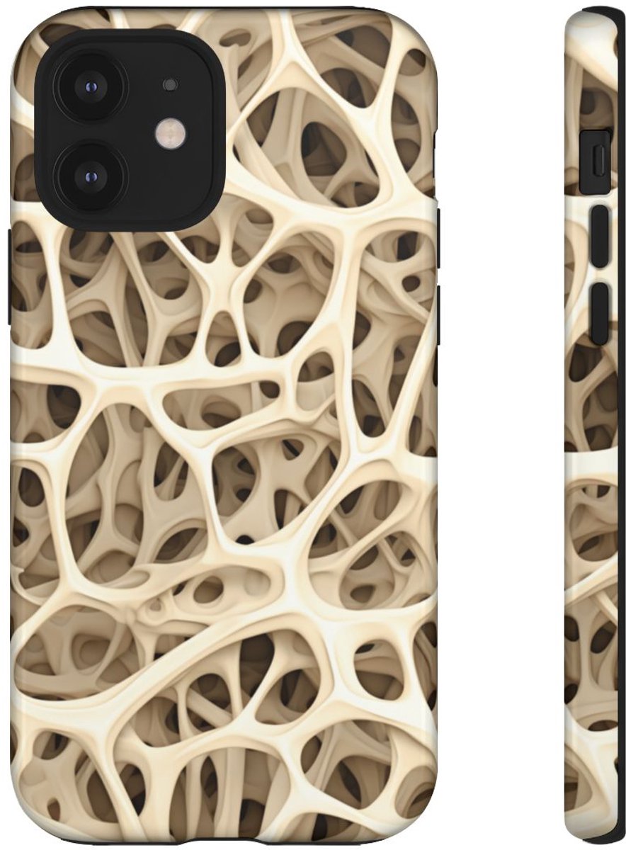 Botstructuurtextuur met Glanzend Patroon – Telefoonhoesje Geschikt voor iPhone 12