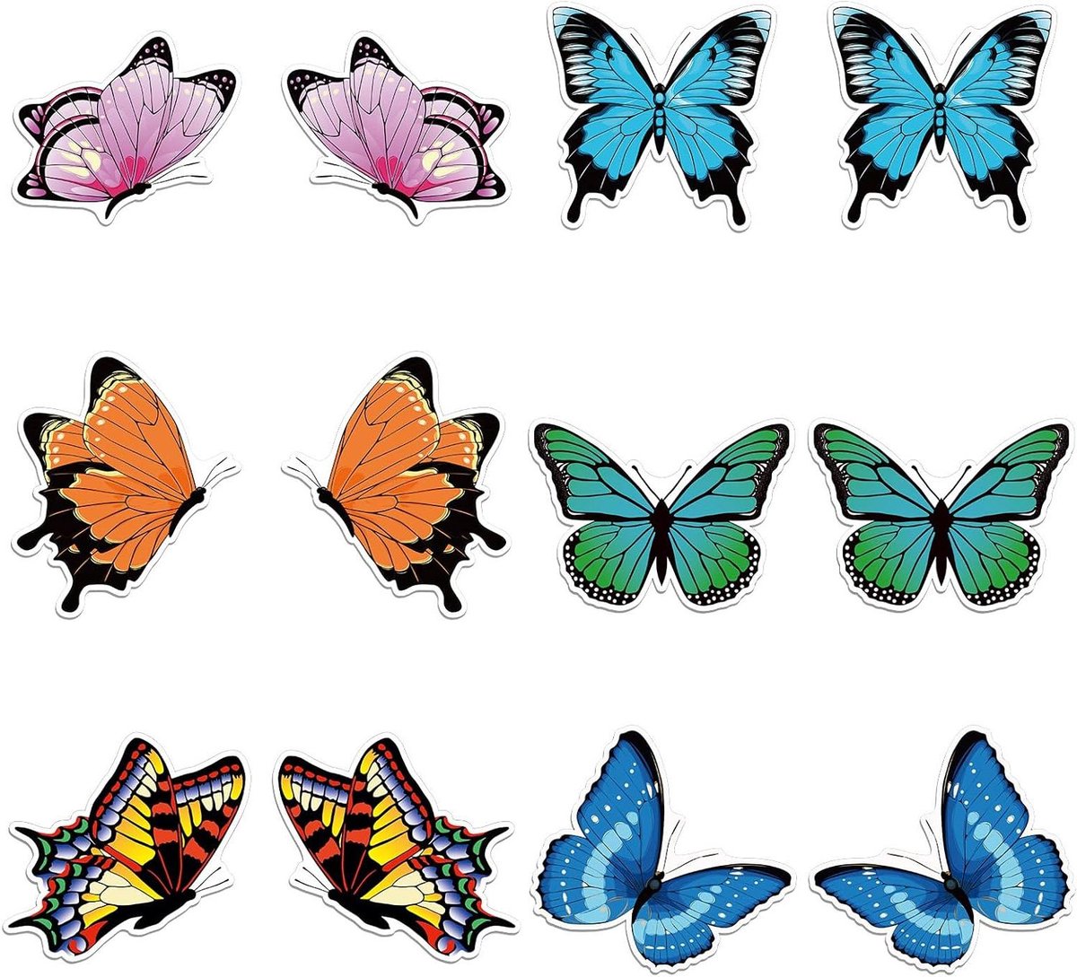 Allecto Plus - 12 Stuks Decoratieve Magneetstickers voor Hordeur - Flexibel Raamhor - Grappige Automagneet - Terrasmagneten - Koelkastdiermagneten - Vlinderdesign