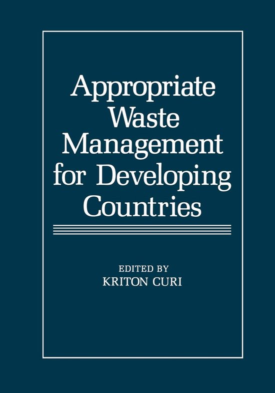 Appropriate Waste Management for Developing Countries - cover