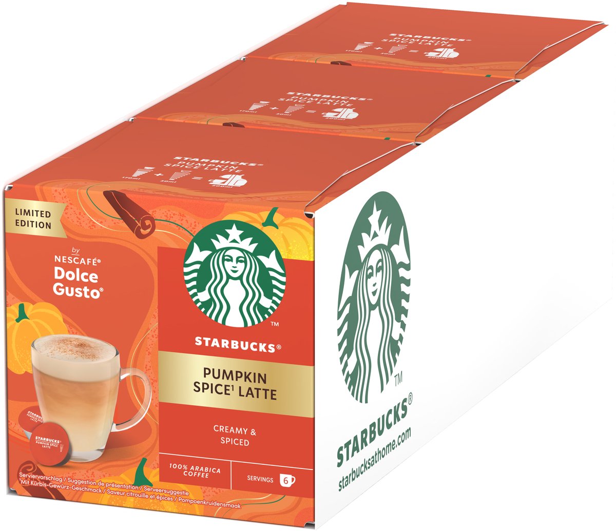 Starbucks by Dolce Gusto capsules Pumpkin Spice Latte - 36 koffiecups voor 18 koppen koffie - Limited Edition