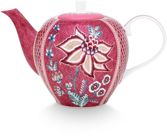 Pip Studio - Flower Festival - Theepot - Donkerroze - Porselein - 1,6l