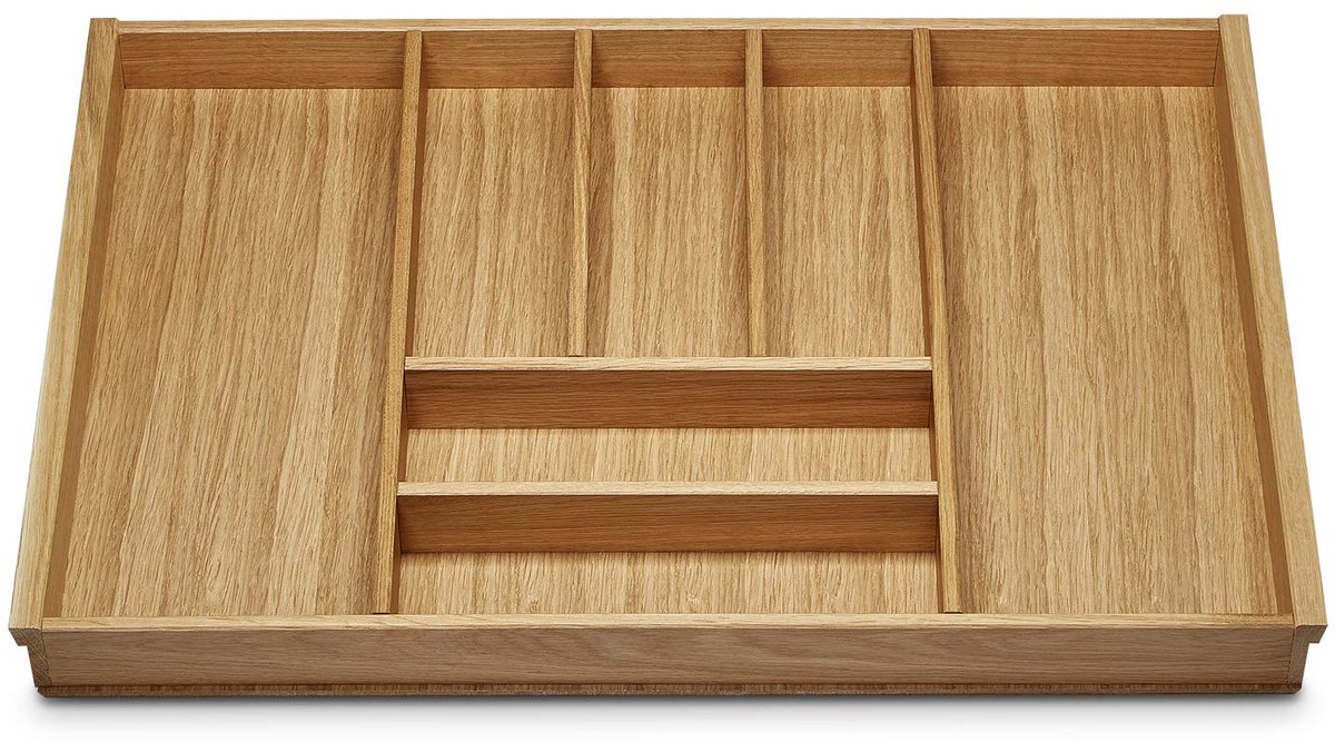 EIK Besteklade voor 80 mm lade bijv. Nobilia vanaf 2013 (473 x 697 mm) Houten lade-indeling met 7 vakken ORGA-BOX III