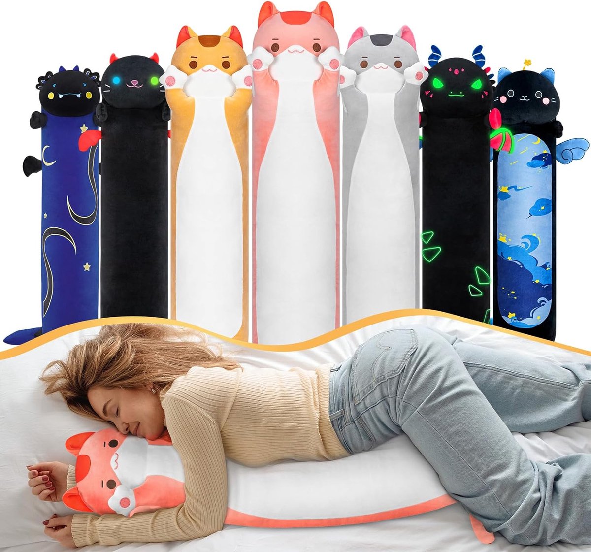 Lexium Langwerpig Kussen - Body Pillow - Lichaamskussen - Zijslaapkussen - Lang kussen