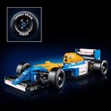 Lego Williams raceauto in blauw, geel en wit met Goodyear Eagle banden.