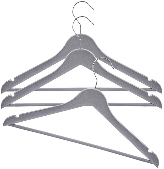 Intirilife Kleerhangers in universeel, zwart, 10 stuks brede kleerhangers van kunststof met anti-slip oppervlak, 39 x 4 x 15 cm, kledinghanger, kledinghanger, kledinghanger, kledinghanger, jashanger
